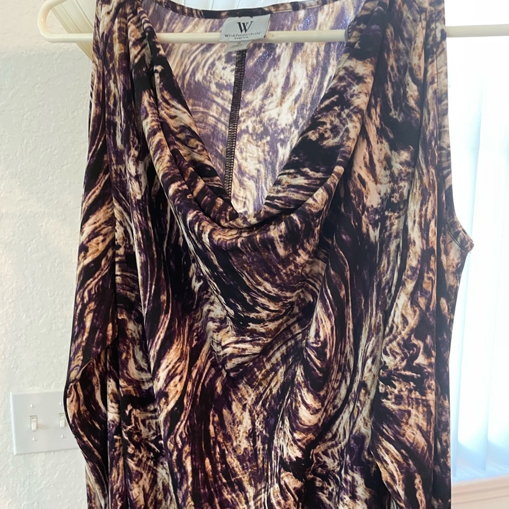 Women's Abstract Print top with open sleeve on top long sleeve